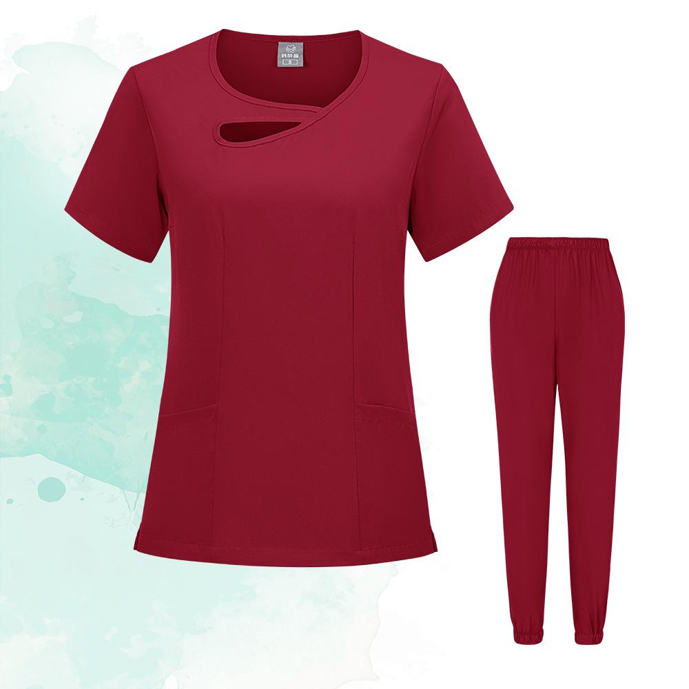 

Women s Short-Sleeve Washable Scrub Set for Medical and Beauty Professionals Double Extra Large
