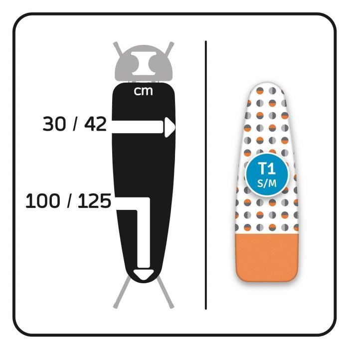 LaundrySpecialist® Parking S-M – Housse de Planche à Repasser Confortable avec Zone Parking - Orange