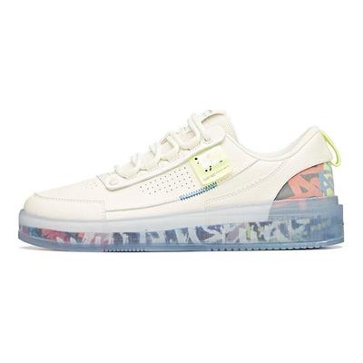 Lifestyle Series Jelly Shoes Fabric Synthetic Leather Slip Resistant Durable Low Top Skate Shoes Men Sneakers White Green 912228030-3