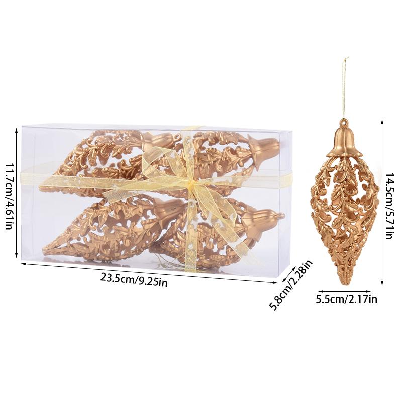 4/8 Stück Weihnachtskugel-Ornamente Gold Hohlstern Anhänger Weihnachtsbaum Hängende Dekoration für Zuhause 2026 Neujahr Navidad Geschenke