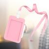 Badge Holder Bright Color Thick Sturdy ABS Rounded Corner Waterproof Bus Card Holder with Lanyard for Company School
