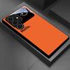 Orange Background Black Frame Glass Phone Case Suitable for Samsung Galaxy S26 S25 S24 S23 S22 S21 S20 FE/Ultra/Plus5G Anti Drop