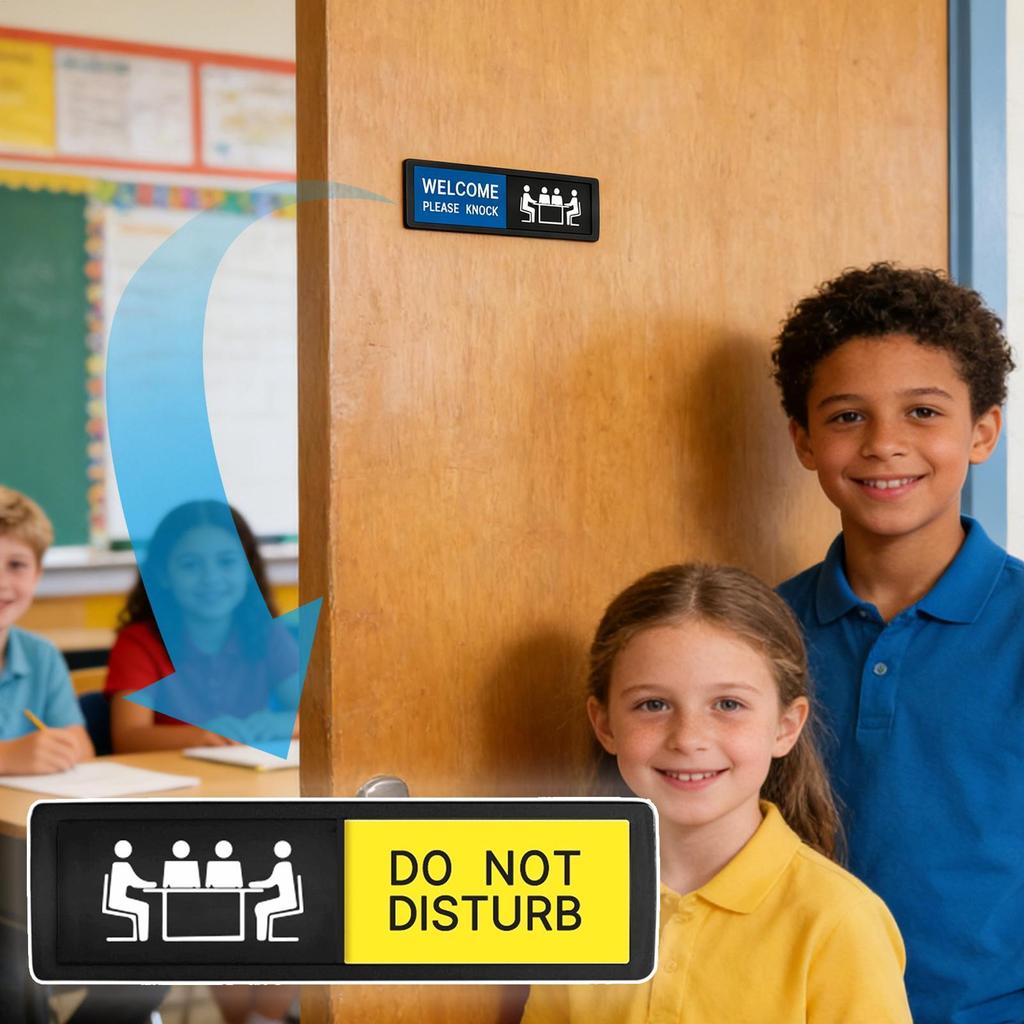 Door Sign Acrylic Sliding Privacy Status Do Not Disturb Welcome Please Knock Meeting Office Hotel Home Bathroom Indicator