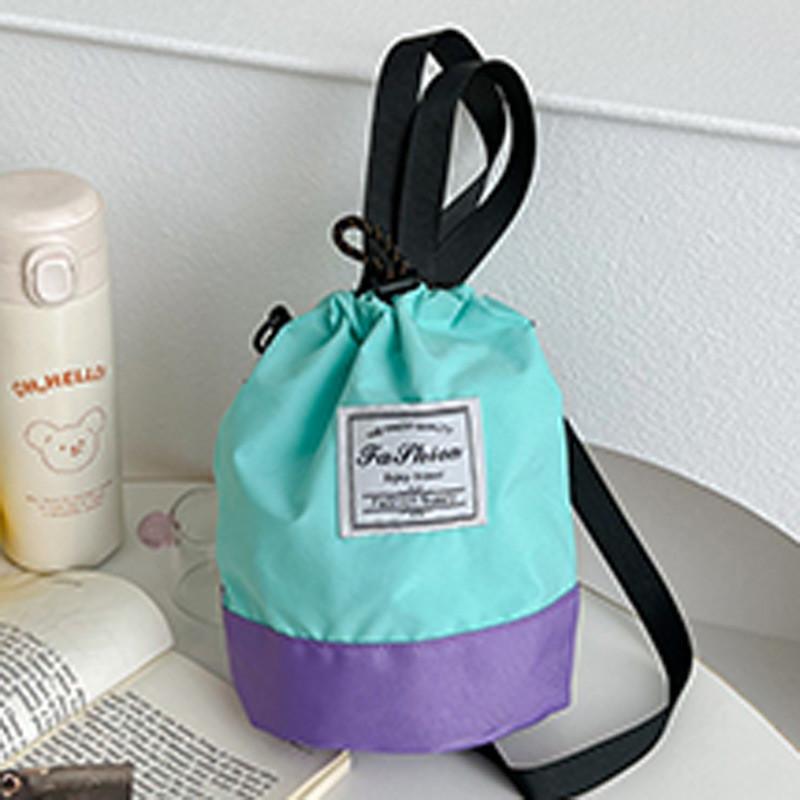 

Cute Unisex Kid s Mini Bucket Bag Breathable Nylon Polyester-cotton Lining Colorful Options зелений