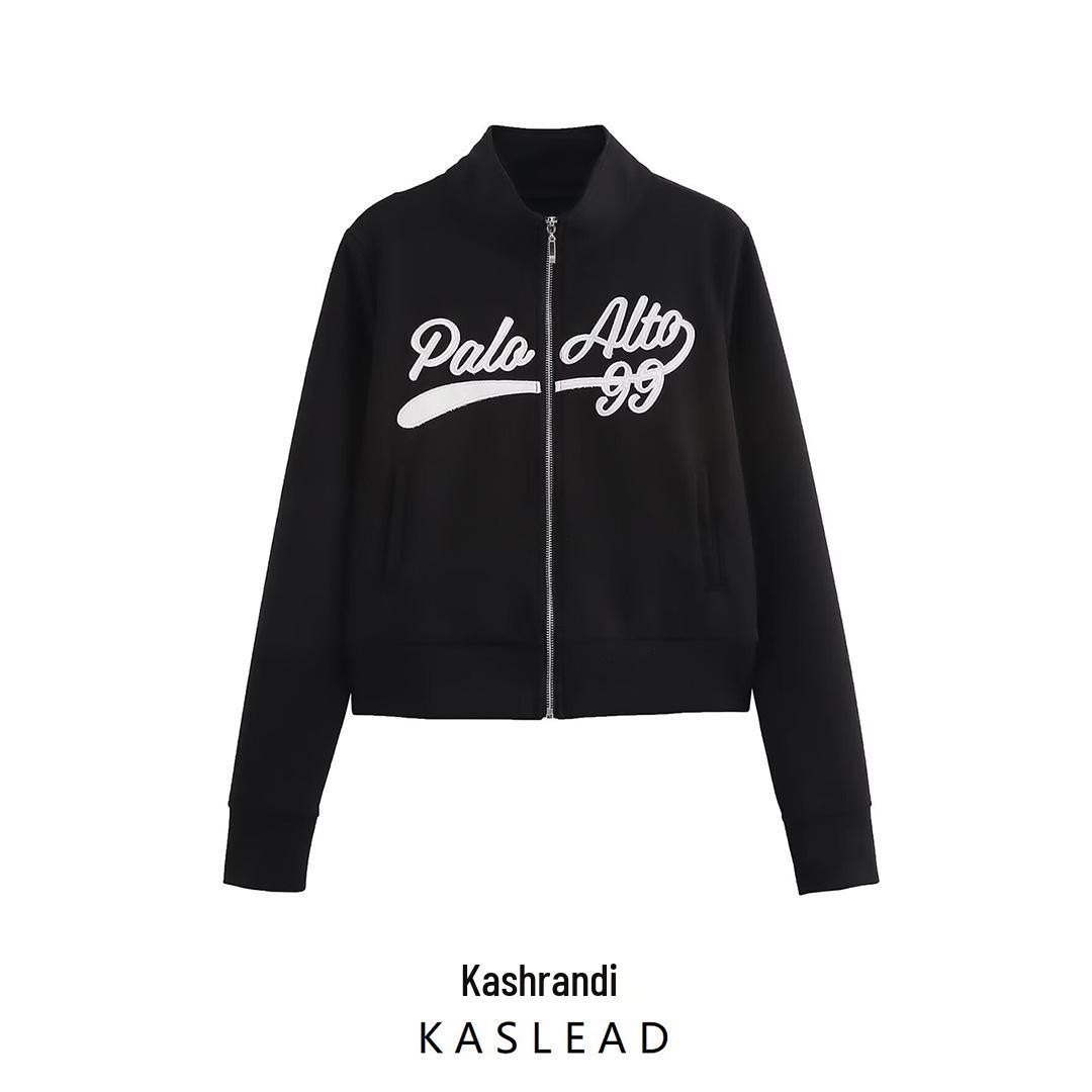 

2025 Spring Women s Fashion: European & American Embroidered College Style Jacket L чёрный