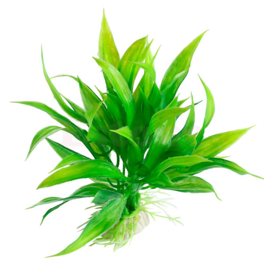 

1Pc Green Manmade Water Plant Grass Plastic 15cm Height For Aquarium