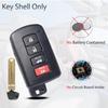 Keychain shell replacement part suitable for Toyota Avalon Camry Corolla RAV4 Highlander Sequoia 2011 2012 2013 2014 2015 2016 2017 2018  Keyless
