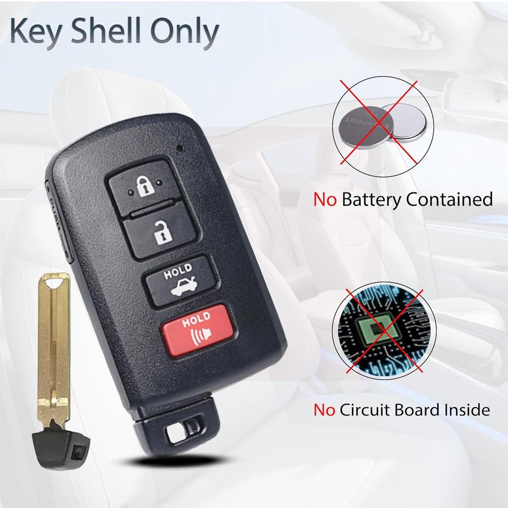 Keychain shell replacement part suitable for Toyota Avalon Camry Corolla RAV4 Highlander Sequoia 2011 2012 2013 2014 2015 2016 2017 2018  Keyless