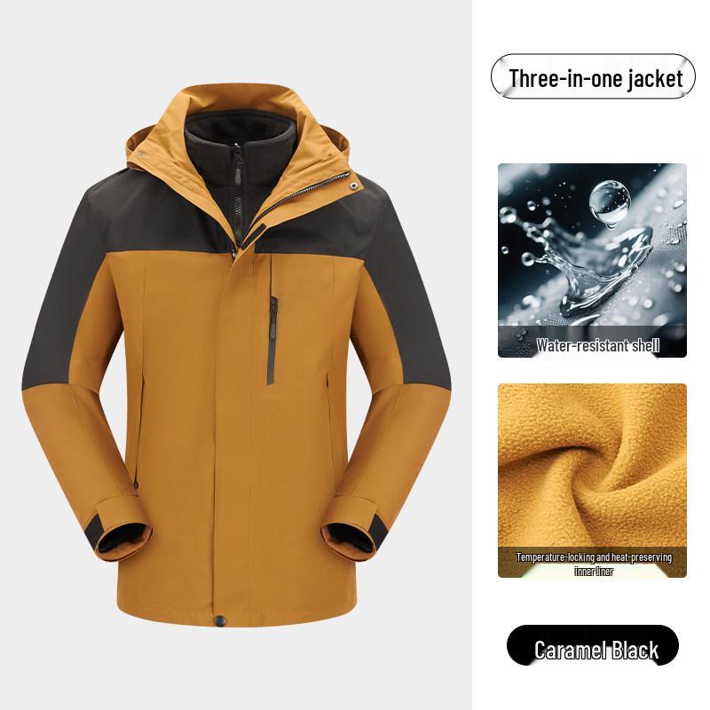 DJI Innovation Men s Three-in-One Ski Jacket with Custom Logo for Autumn and Winter Workwear Small