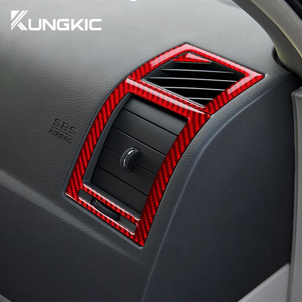 Real Soft Carbon Fiber Sticker For Chrysler 300 300C 2005 2006 2007 2008 2009 2010 Car Air Outlet Vent Interior Accessories