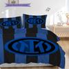 Inter Milan Emblema a Strisce Set da Tre Pezzi (1 * copripiumino + 2 * federa, senza nucleo) Regalo di compleanno di Natale Copripiumino e federa