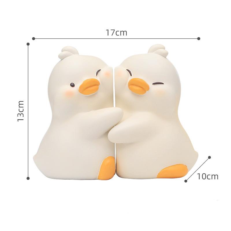 1Pcs Lovely Cartoon Duck Hugging Animal Book Ends Book Stand Holder Decorative Bookends For Desk Office Home Shelf Ornaments