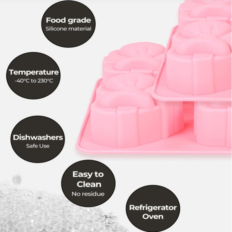 6-Loch-Silikonformen Rechteck Herzform Form Diy Handgemachte Form Für Kuchen Cupcake Pudding Kerze Seifenherstellung Zubehör Werkzeug
