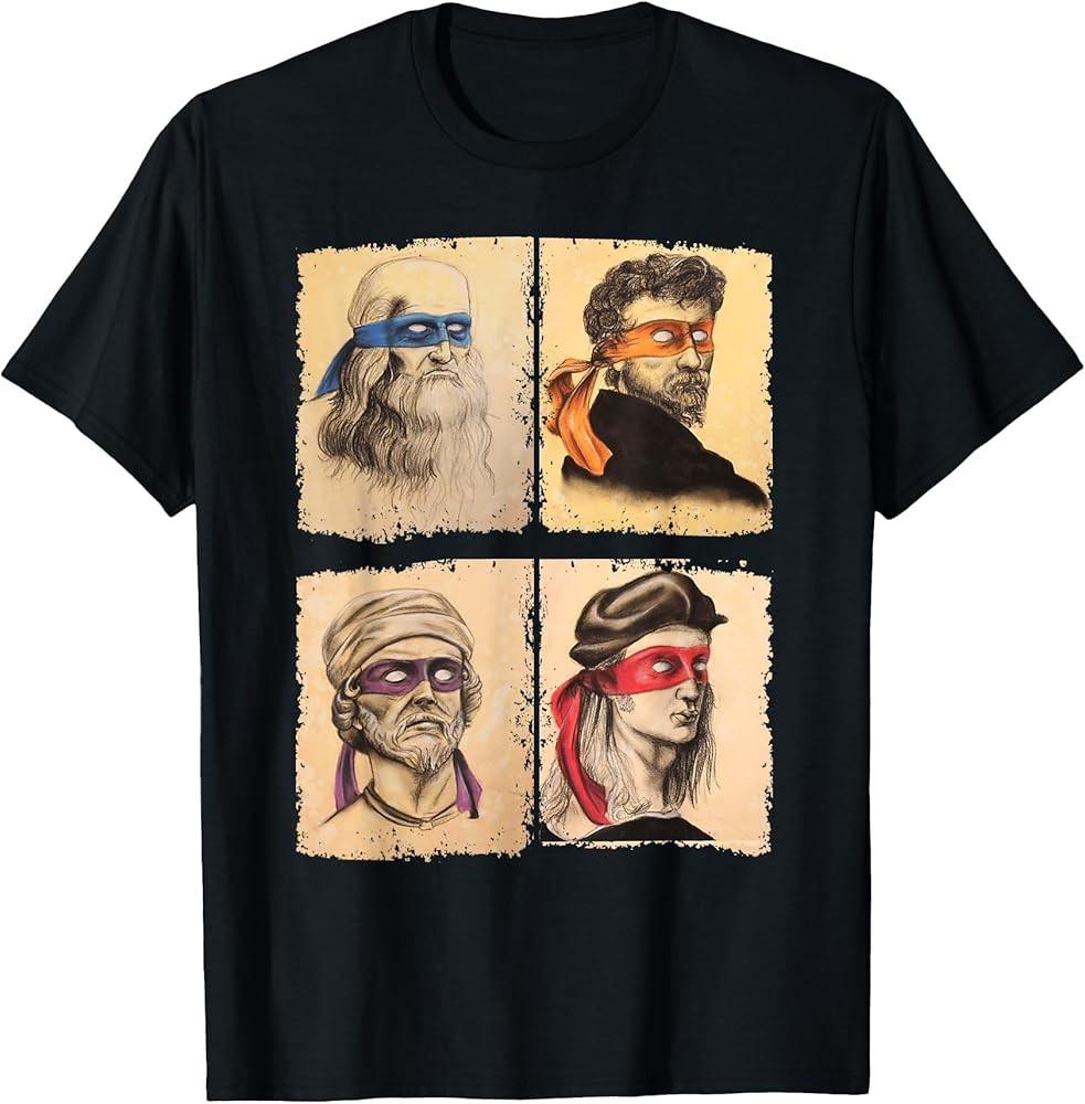 

Humor Italian Artists T Shirt for Turtles Art Lovers TShirt Unisex T-Shirt XL