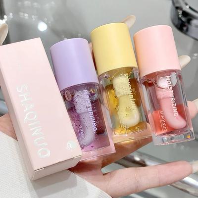 Water Light Lip Gloss Moisturizer Transparent Jelly Mirror Fruit Lip Oil Clear Hydrating Plumping Lip Care Makeup