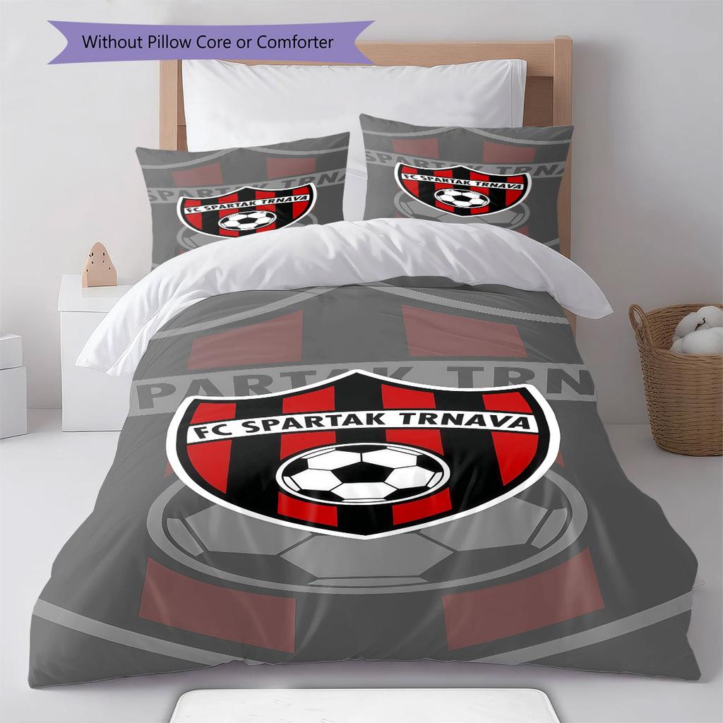 FC Spartak Trnava Pattern Bedding,Quilt Set Quilt Cover Pillowcase Home Birthday Gift(1 * duvet cover + 2 * pillowcase, without core)