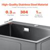 55cm Kitchen Sink Topmount Single Bowl Drop-In Basin Stainless Steel Black