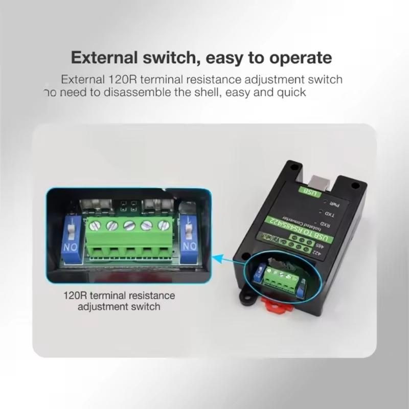 Industrial USB To RS485 Adapters with 1200M Long Distances Transmission IP30 Defense For Automation Control Use