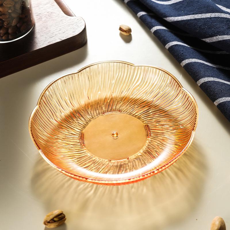 Talerz na owoce, Salon Domowy Talerz na przekąski, Patera na owoce, Lekko luksusowy Przezroczysty Talerzyk do pestek