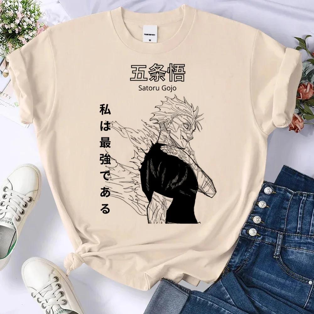 

Jujutsu Kaisen Gojo Satoru Top Women Streetwear Tshirt Female Anime 2000s Designer Clothing Hip Hop Tops Casual Female Clothing 2XL