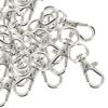 ABUL-180Pcs Swivel Carabiners Keychain Silver Color