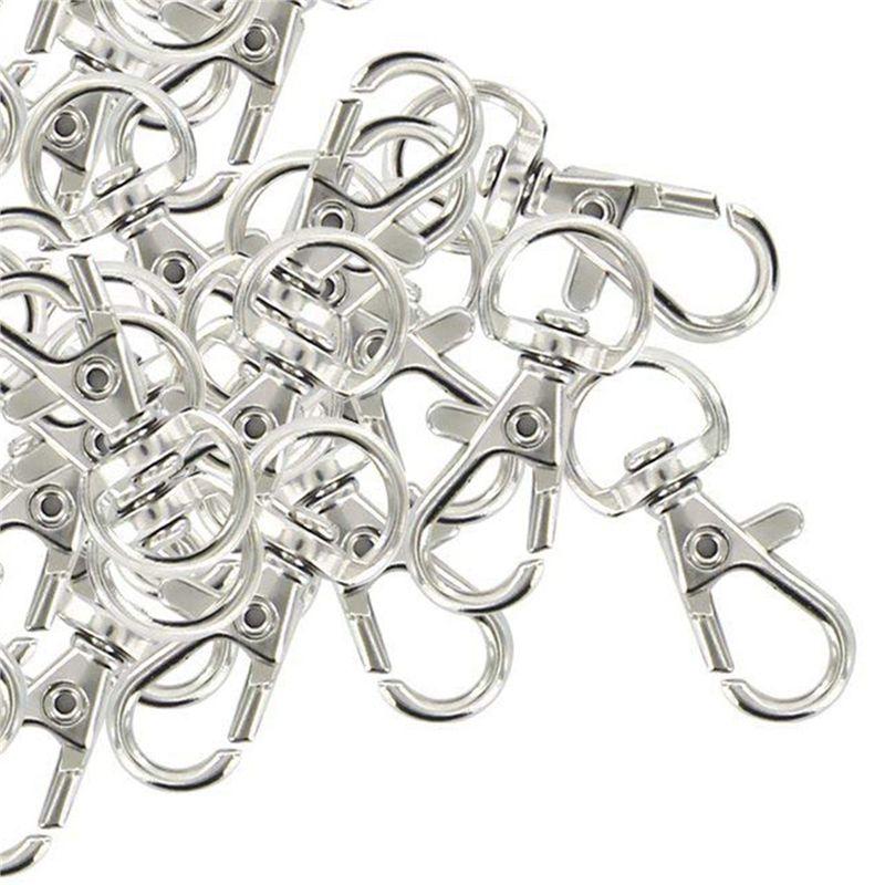 ABUL-180Pcs Swivel Carabiners Keychain Silver Color