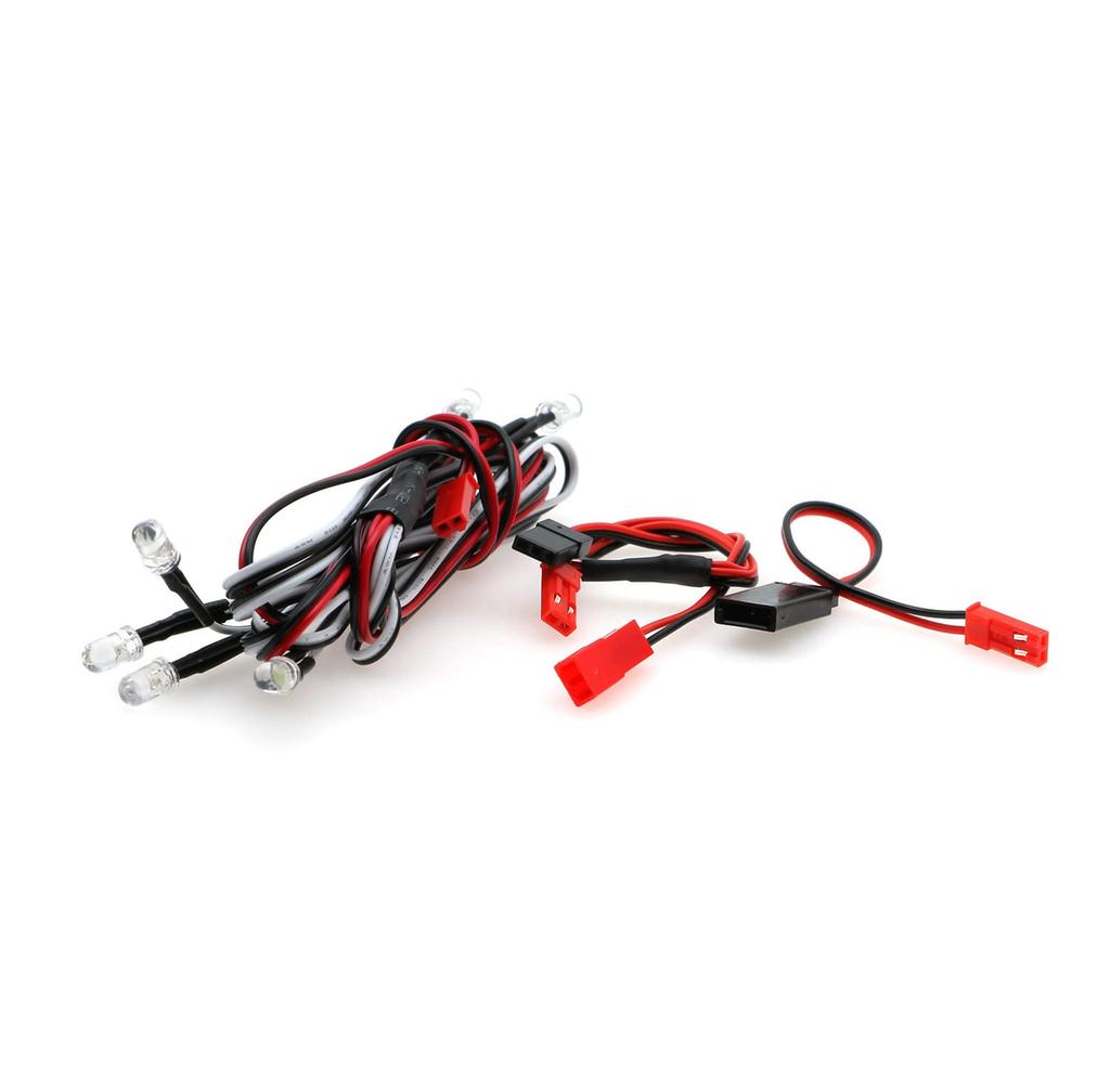 SHEAWA 5mm 6-Piece LED Light Kit for RC Cars, Red and White, Modification Parts