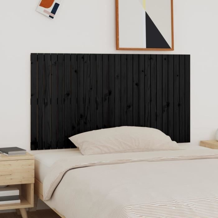 824912 vidaXL Tête de lit murale Noir 166x3x90 cm Bois massif de pin