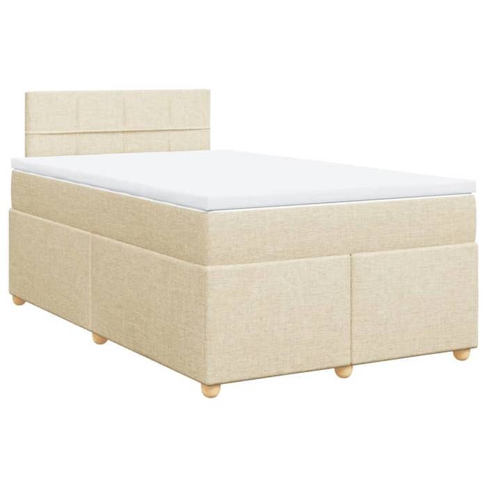 VidaXL Sommier à lattes de lit avec matelas Crème 120x200 cm Tissu 3286652