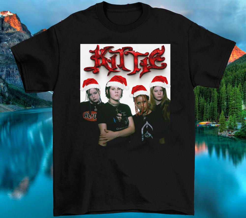 Merry Christmas Kittie Band Cotton Black All Size T Shirt AG815 Unisex T-Shirt S