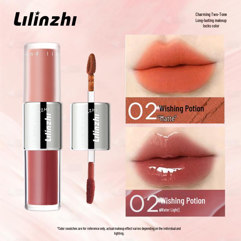 Lilinxhi Misty Party Dual Lip Glaze: Matt Spiegel & Weicher Nebel, Pigmentiert, Aufpolsternd, Nicht Verblassend.