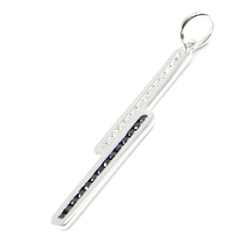 Les Trésors De Lily [H7354] - Silver Pendant 'Goddess' Black White (rhodium-plated) - 40x6 Mm