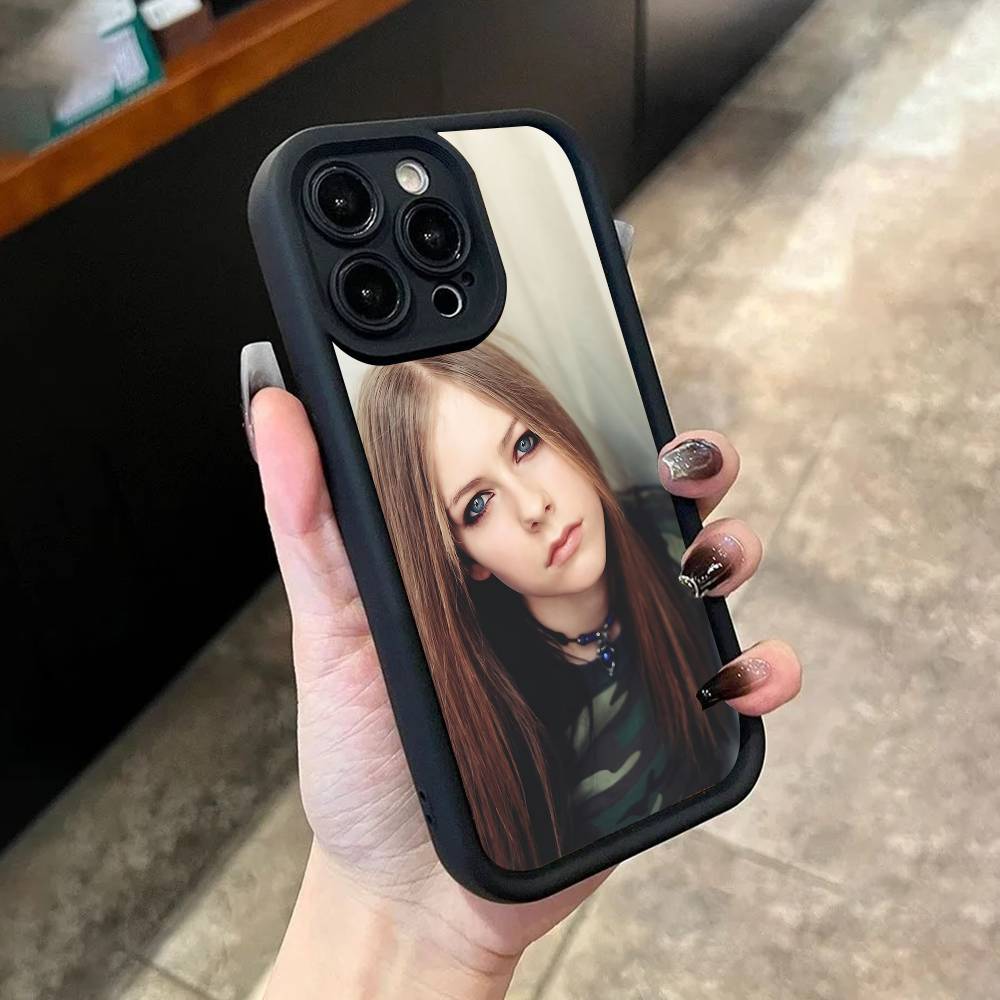

A-Avril L-Lavigne Phone Case For iPhone 17,16,15,14,13,12,11,Pro,Max,Plus,X,XS,SE4,E,Mini Black Thickened border Case iPhone 14 Pro