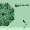 Banana Leaf Umbrella Windproof Three Folding Umbrella Anti-UV Sun Shade Parasol Sunny and Rainy Dual Use Umbrella for Outdoor