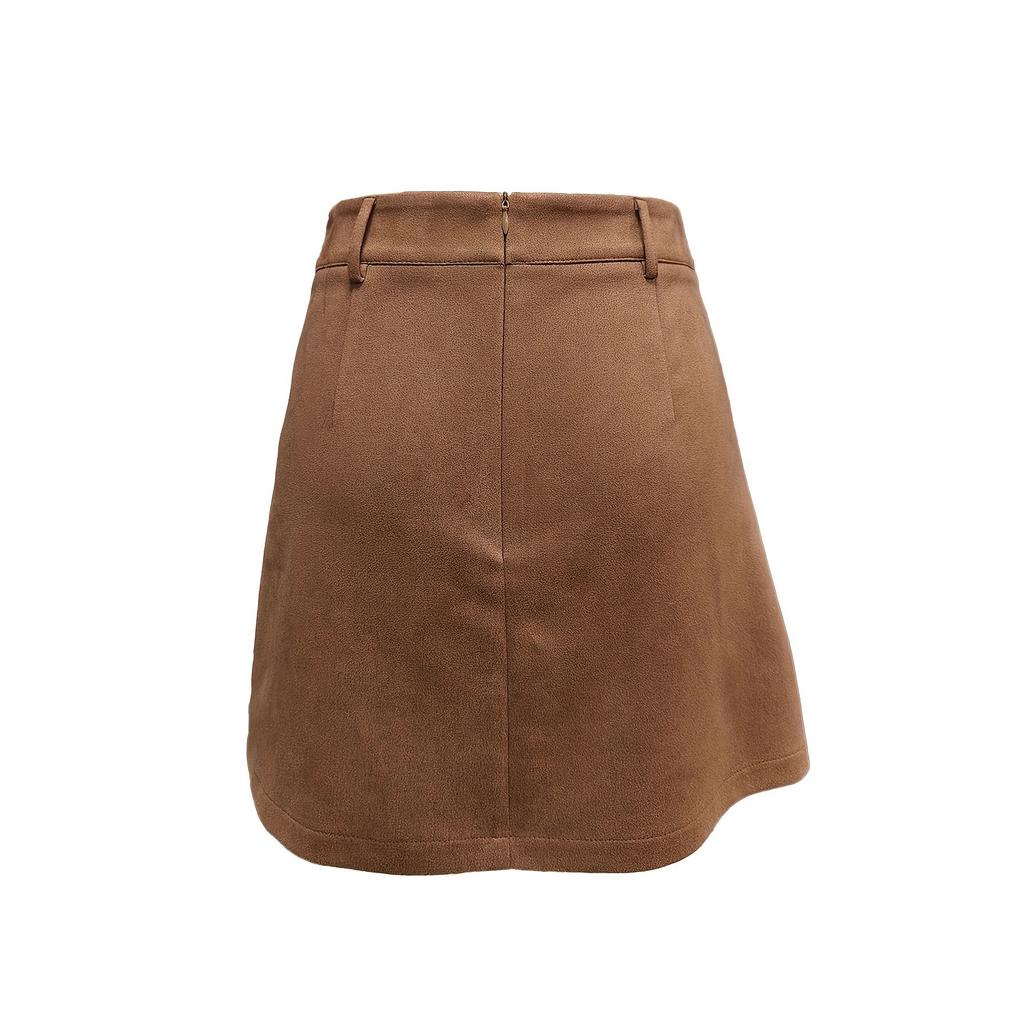 Mini-Wickelrock mit Fransen aus Kunstwildleder, Unregelmäßiger asymmetrischer Saum, Kurzer Rock, Eleganter Western-Stil Kunstlederrock für Lässige Party-Street-Outfits