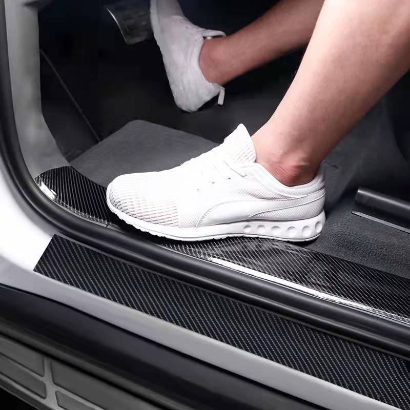 Anti Scratch Car Door Sill Protector Sticker Nano Carbon Fiber DIY Paste Protector Strip Auto Side Mirror Protection Tape Film