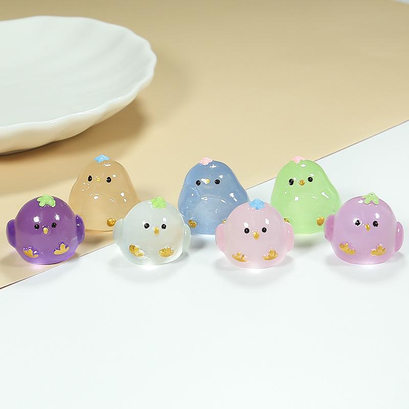 Miniature Luminous Resin Animal Ornaments: Cartoon Desktop & Car Decorations