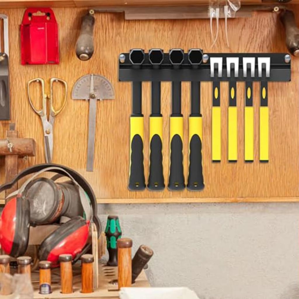 Hammer Tool Storage Rack - Wall-Mounted Organizer for Workshop & Garage Wrenches, Pliers, Tape Measures