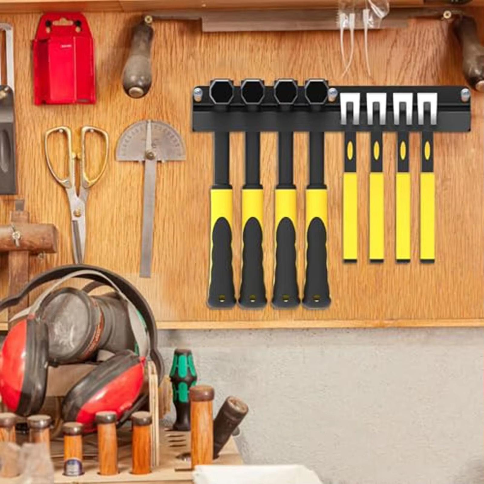 

Hammer Tool Storage Rack , Wall,Mounted Organizer for Workshop & Garage Wrenches, Pliers, Tape Measures one size чорний