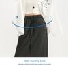 YERAD Elastic Waist Straight Midi Skirt