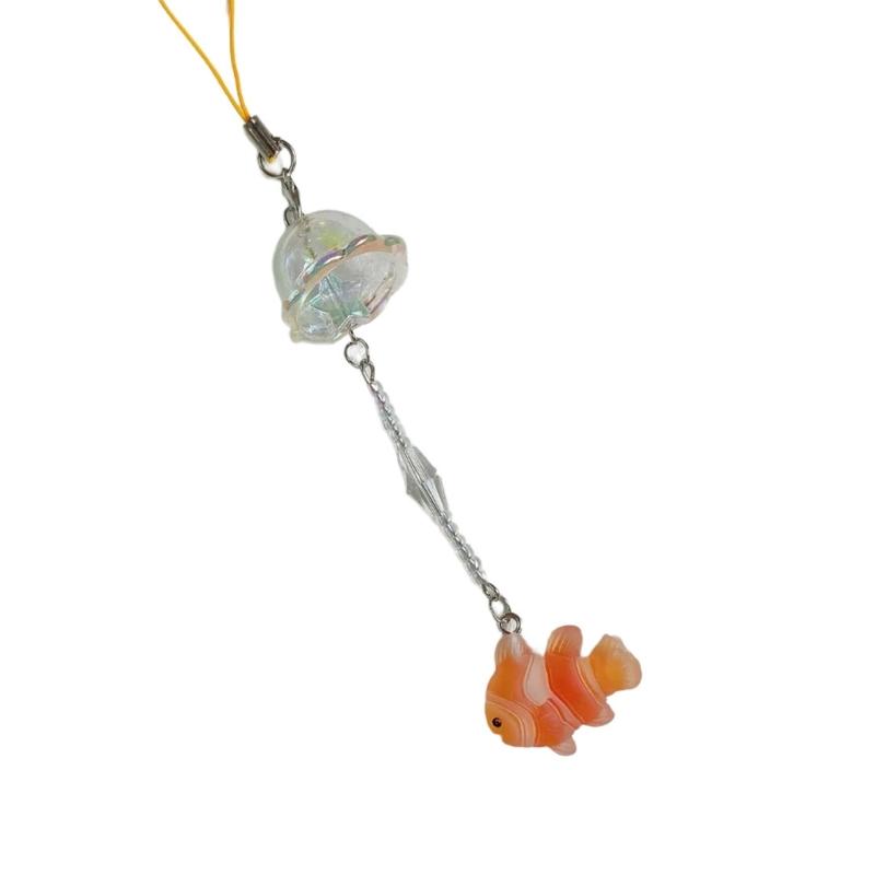 

Jellyfish Pendant Keychain Phone Strap Lanyard Kois Fish Backpack Charm Accessories Car Key Decoration Handmade Jewelry 1 червоний