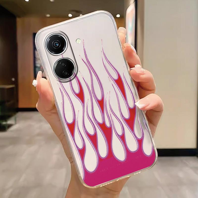 Transparent Phone Case For Poco C65 Redmi Note 15 Pro+ Plus 14C Cover Cartoon Flowers Soft TPU Shockproof Funda Bags Heart Clear
