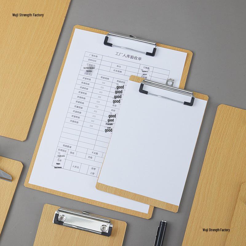 5 Wooden Clipboards Set: Includes 4 Clipboards with Pen Holders, 5 Writing Pads, and 16 File Boards for Restaurant Order Management