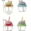 Cute Strawberry Bear Straw Cup, Glass Cup, Water Cup, Handheld Gift, Mini Dwen Dwen Cup