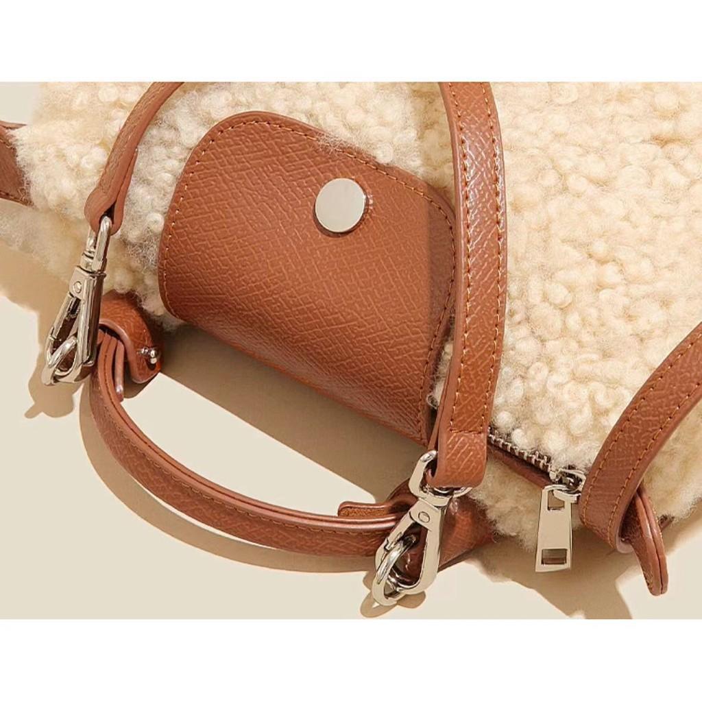 Ielgy Autumn Winter Lamb Bag Wool Bag All-Match One-Shoulder Messenger Dumpling Bag