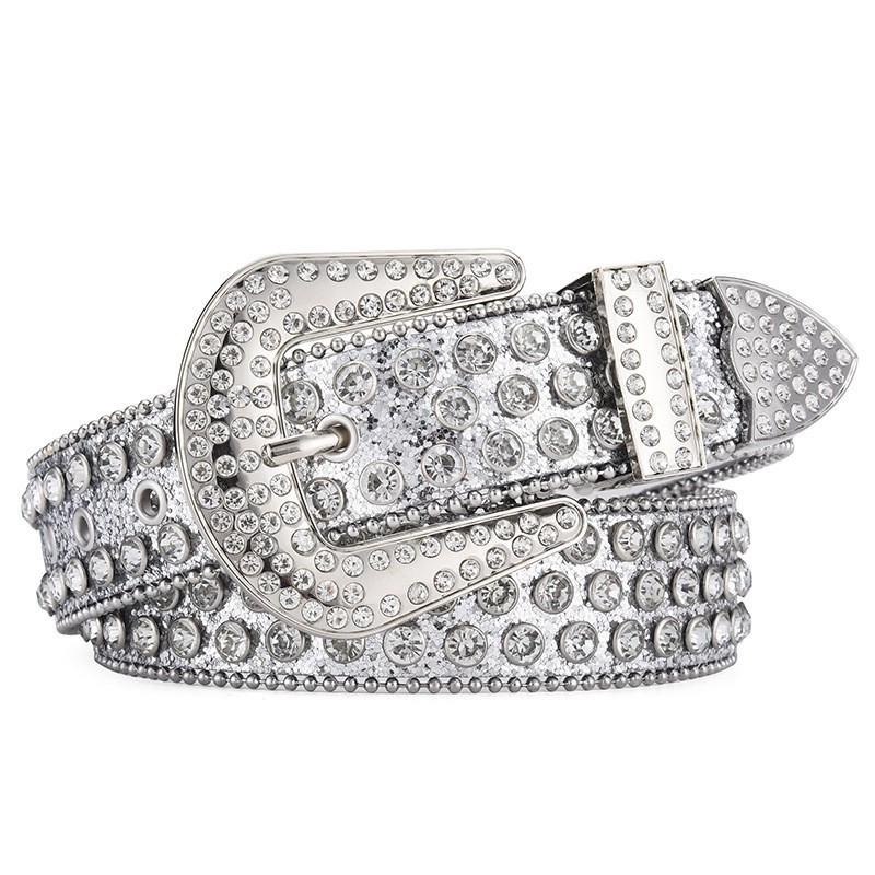 European and American Punk Rock Y2K Rhinestone Rivet Belts for Men and Women