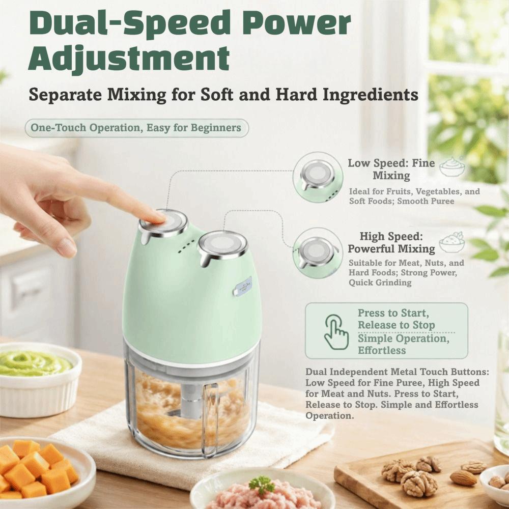 USB Rechargeable Garlic Chopper Wireless Meat Grinder Mini Size Baby Food Processor Spice Grinding