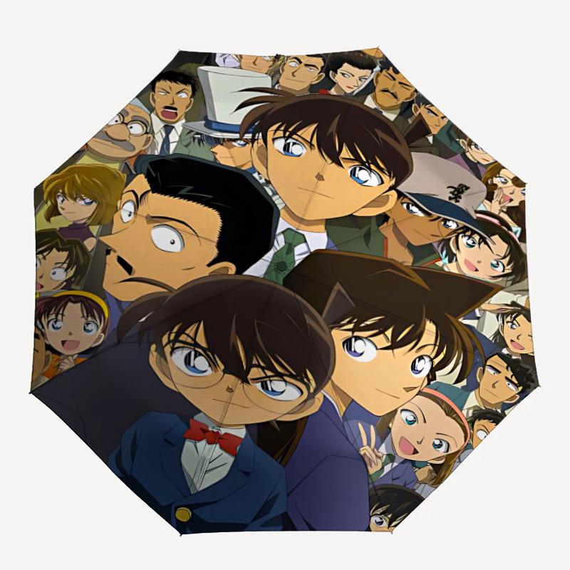 1 шт. Автоматический складной зонт Детектив Конан, Автоматический складной зонт с 8 спицами, Удобен для использования на улице 044