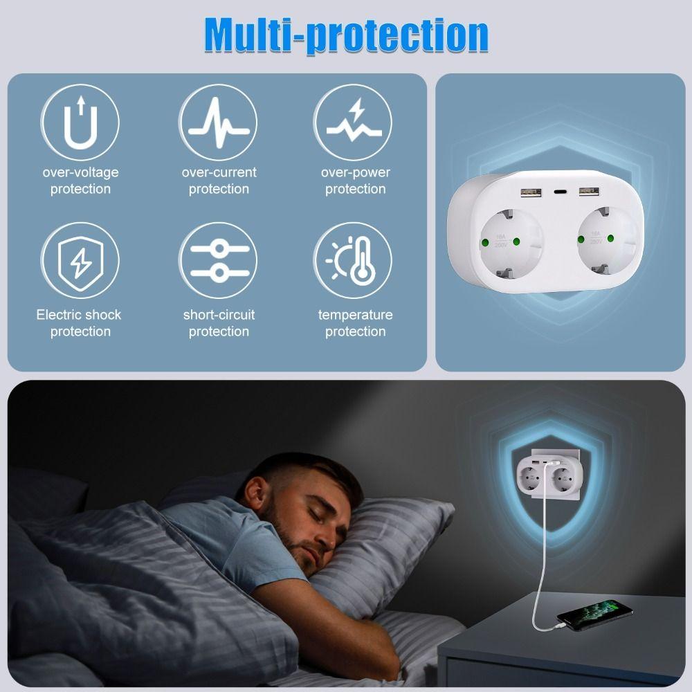 

AC Outlets Wall Socket EU Electrical Socket White Power Adapter Office білий