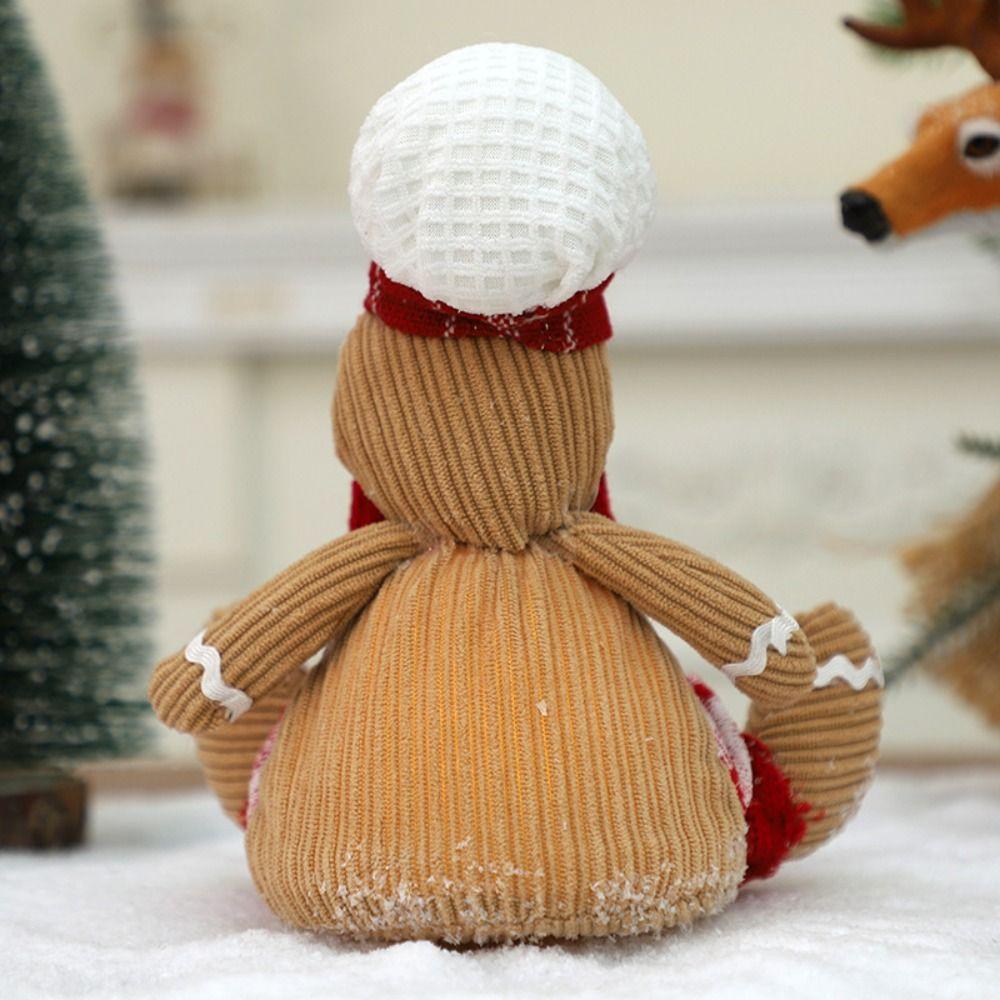 Luminous Gingerbread Man Doll Lights Soft Material Christmas Figure Christmas Decorations  Indoor